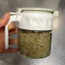 居元素玻璃密封防潮调料盒厨房调料瓶罐家用带勺调味罐350ml 奶油白 实拍图