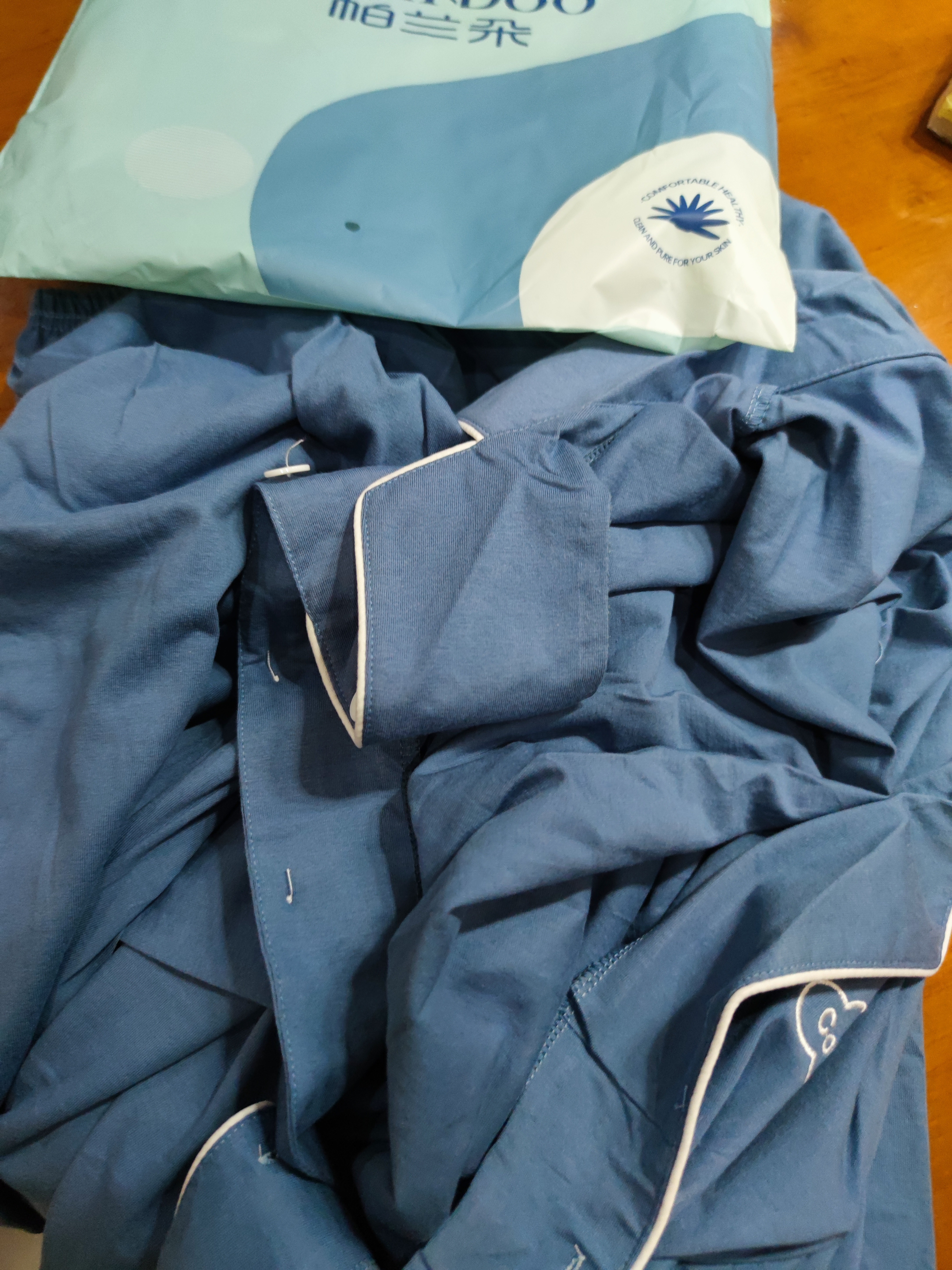 帕兰朵睡衣男100%全棉25年春夏新品开衫长袖两件套家居服情侣睡衣XXL 实拍图