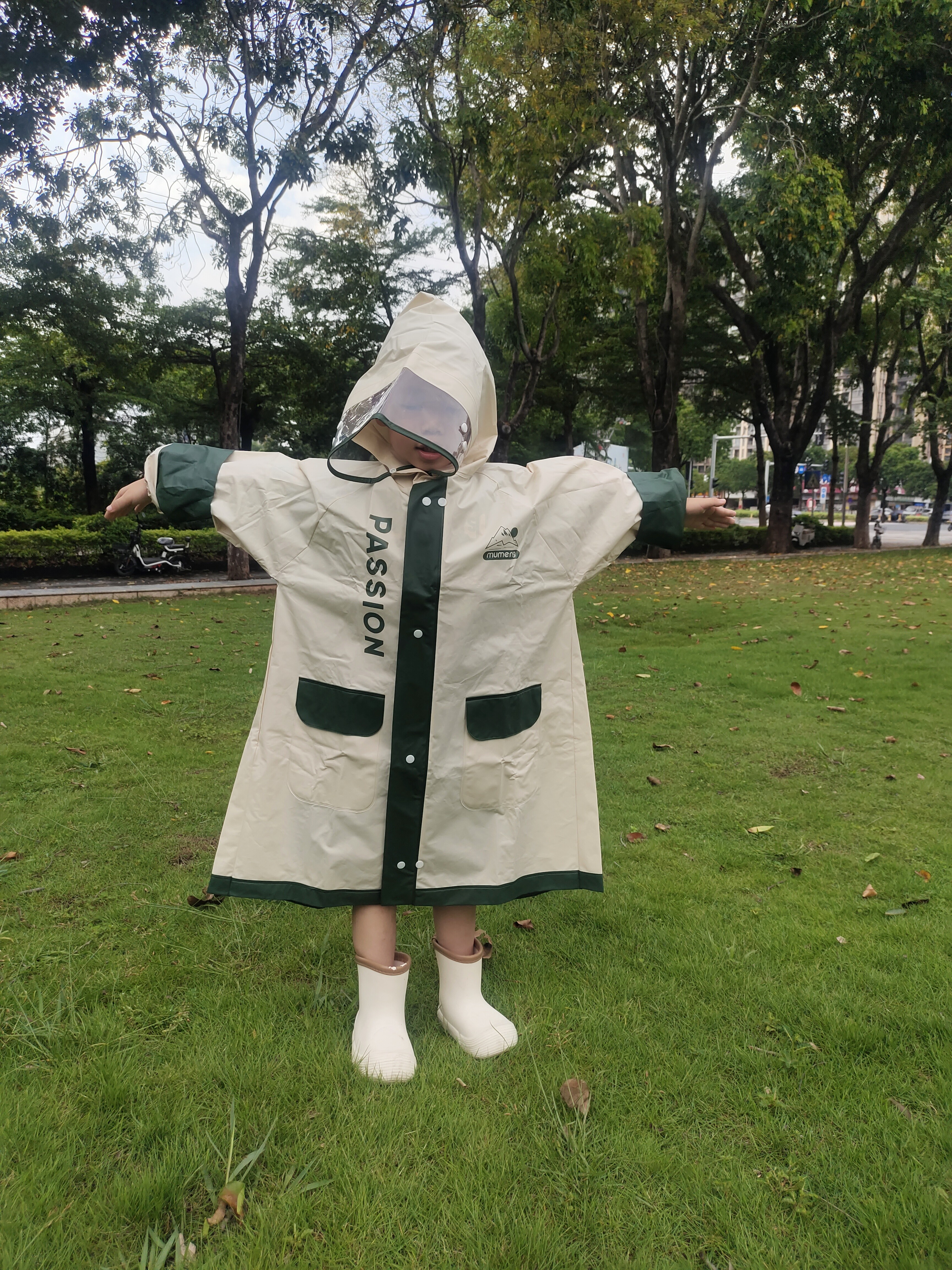 牧萌儿童雨衣男女童带书包位学生上学防水透气耐磨男女孩开学必备 实拍图