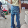 可可鸭（QQ DUCK）童装儿童裤子女童牛仔裤大童复古休闲裤淑女微喇裤浅蓝；140 实拍图