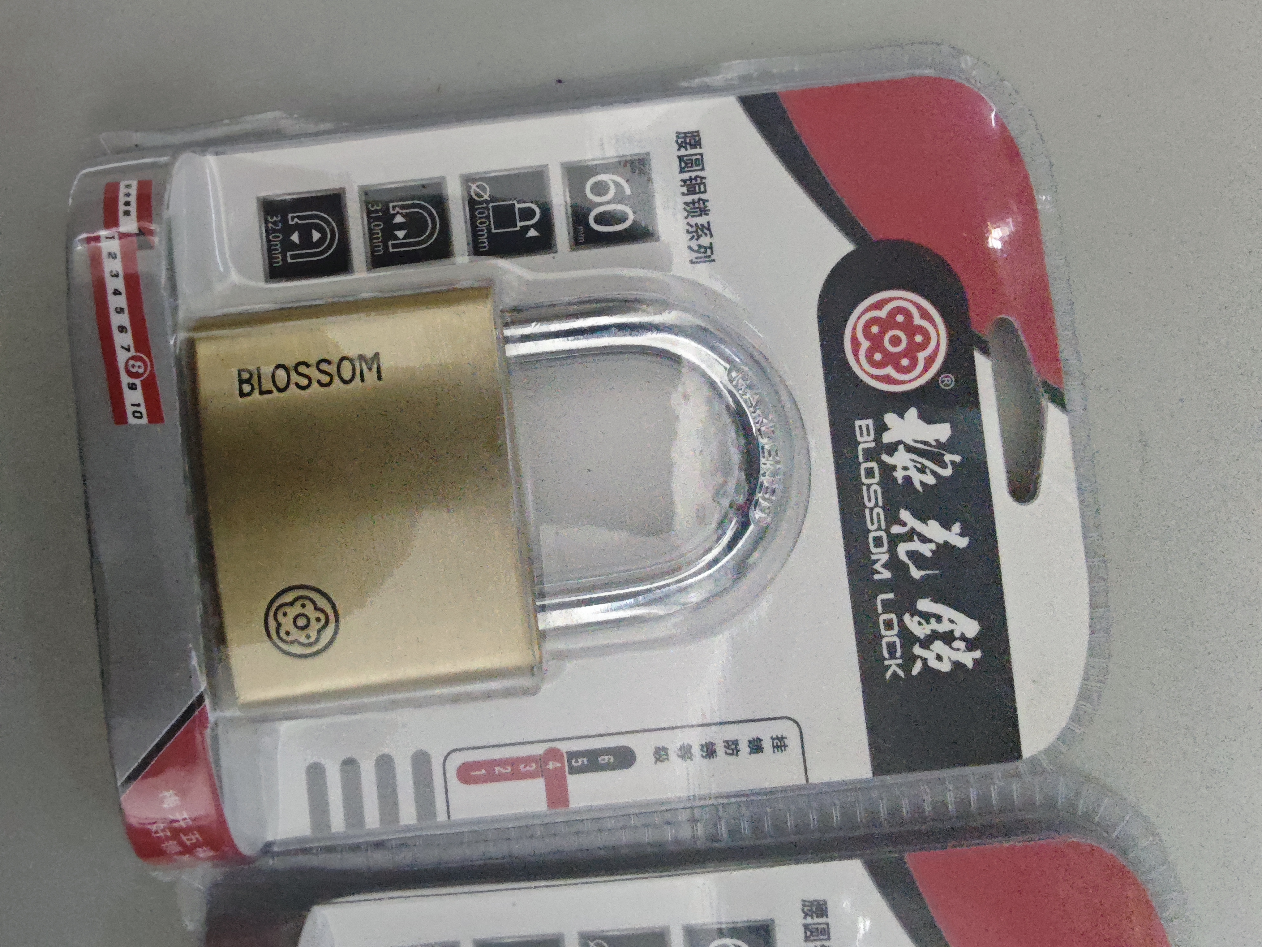 梅花（BLOSSOM）铜挂锁60MM 防水防锈户外仓库学校大铁门锁BC9060 实拍图