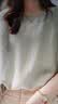 德玛纳（dme）衬衫桑蚕丝圆领短袖T恤衬衣轻薄休闲真丝女上装 灰绿 XL 实拍图