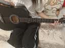 维卡斯（WEIKASI）民谣吉他初学者木吉他单板新手入门练习琴guitar吉它学生男女乐器 38英寸纯黑色+礼包【初学推荐】 实拍图