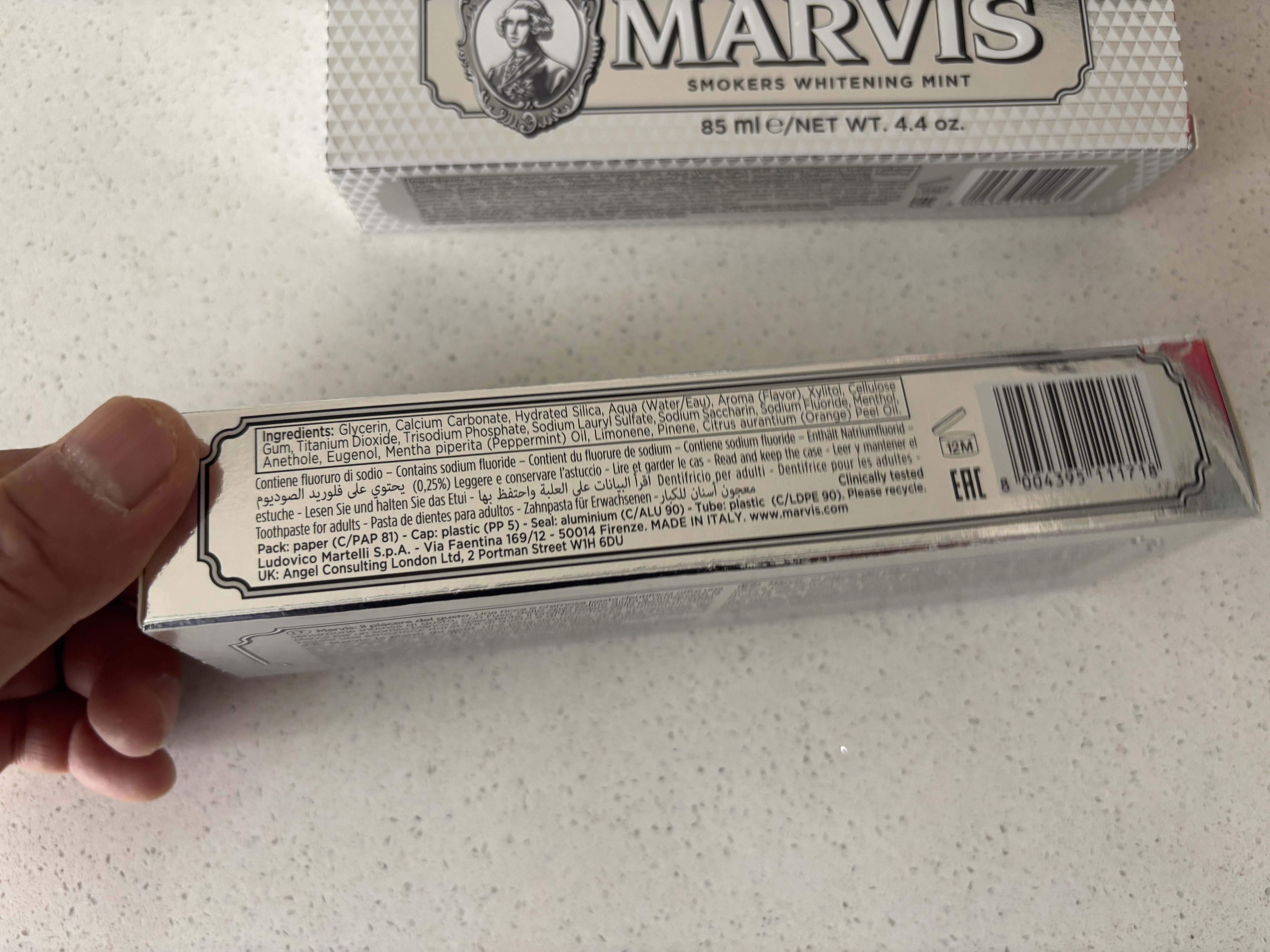 MARVIS玛尔仕牙膏85ml 意大利淡化烟渍薄荷玛尔斯牙膏亮白去黄 烟民推荐 实拍图