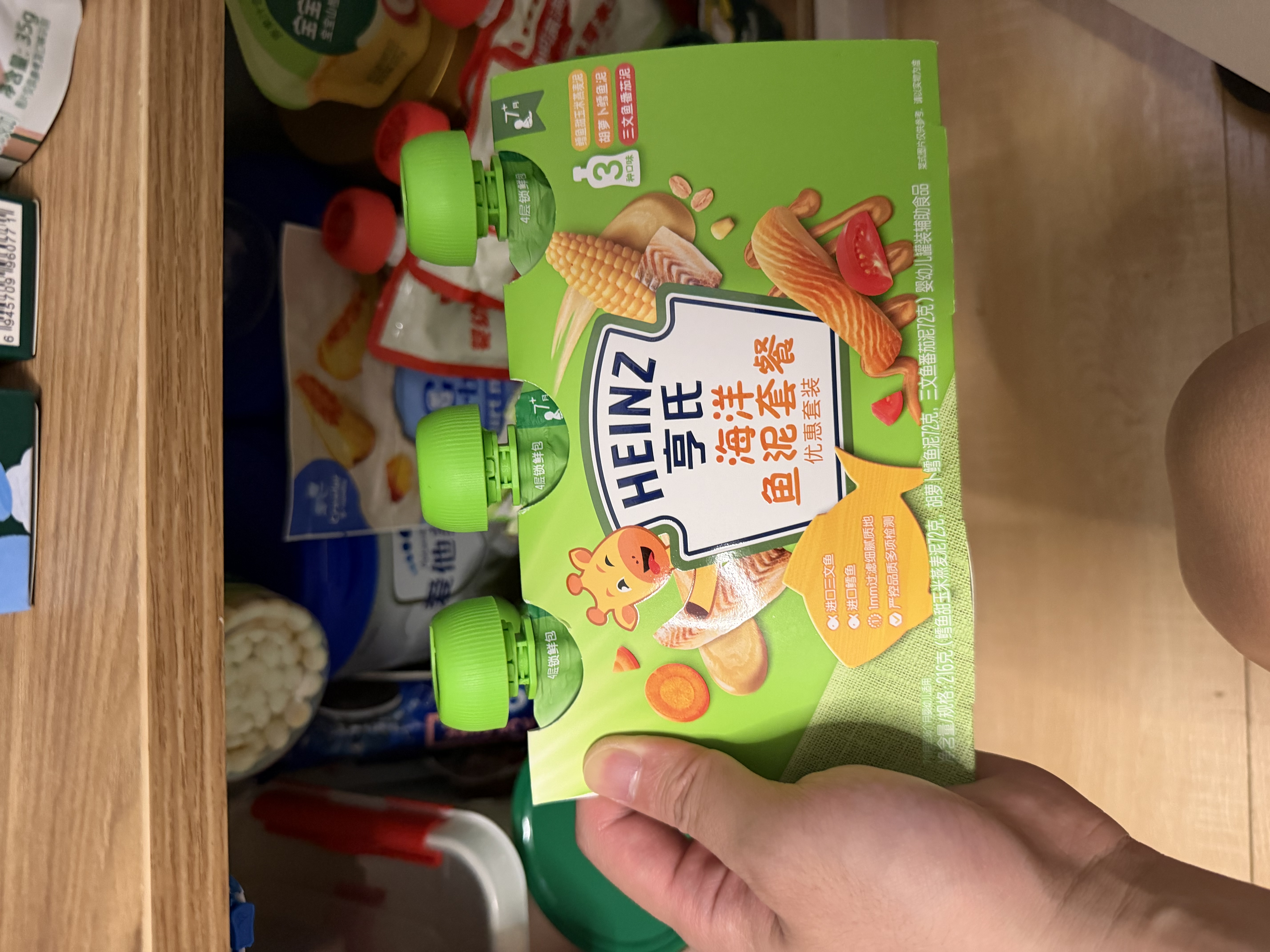 亨氏（Heinz）营养鱼泥量贩装【2组装】婴儿宝宝辅食肉泥三文鱼鳕鱼72g*3 实拍图