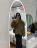 深海屿进口saga皇冠狐狸毛皮草外套女士V领短款潮流毛毛外套大衣年轻款 晕染琥珀色 M 均码（90-120斤） 实拍图