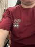 名创优品（MINISO）短袖t恤男士夏季新款重磅纯棉上衣服休闲宽松半袖体恤 酒红 2XL 实拍图
