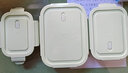 欣美雅（xinmeiya）可微波炉玻璃饭盒分隔耐热玻璃碗带盖密封保鲜盒便当盒餐盒上班族 【抹茶色】两隔1020+无隔640+380 实拍图