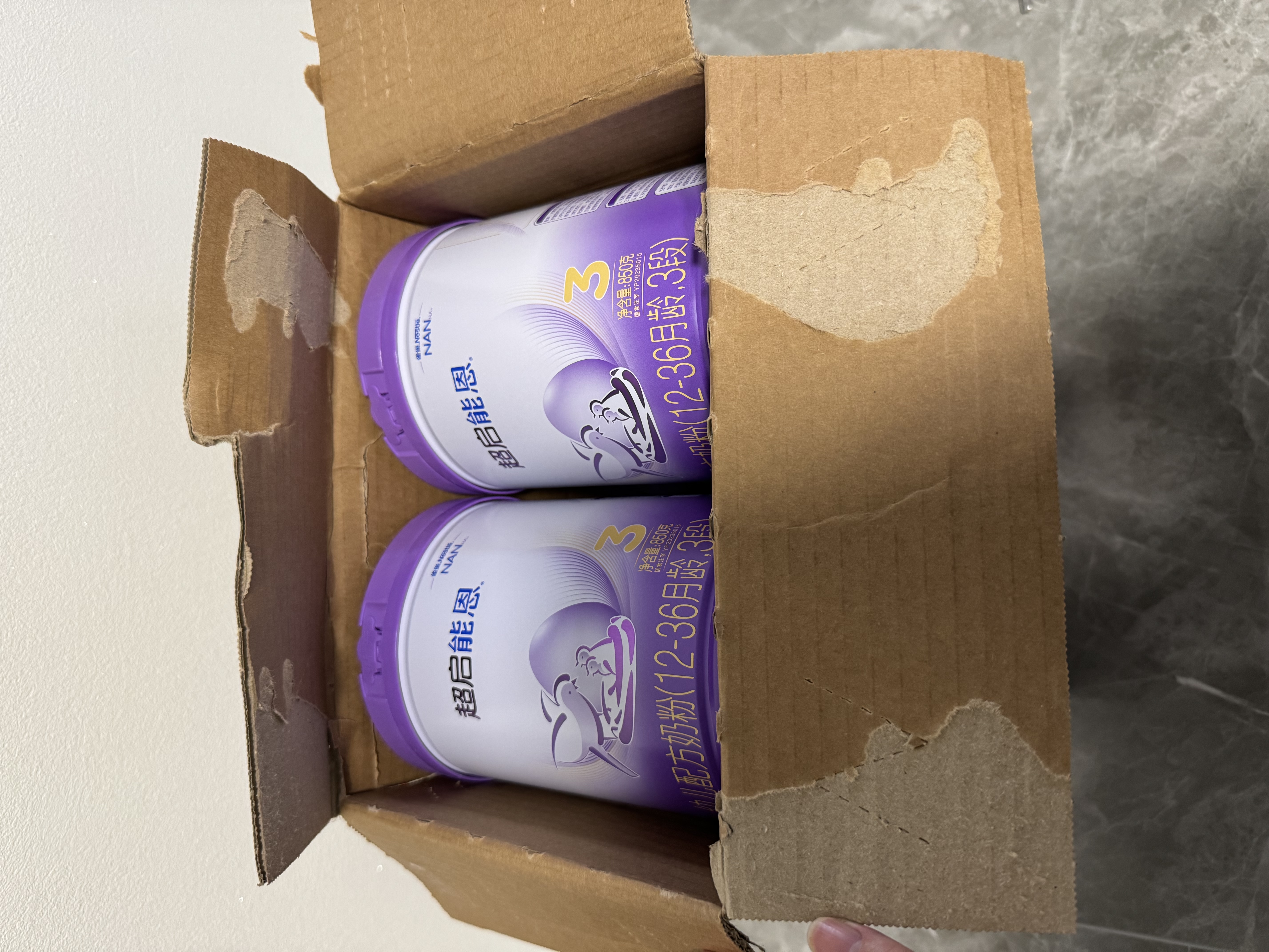 雀巢（Nestle）入会下单】超启能恩幼儿乳蛋白部分水解配方奶粉3段850g 超启能恩3段 850g 6罐 实拍图