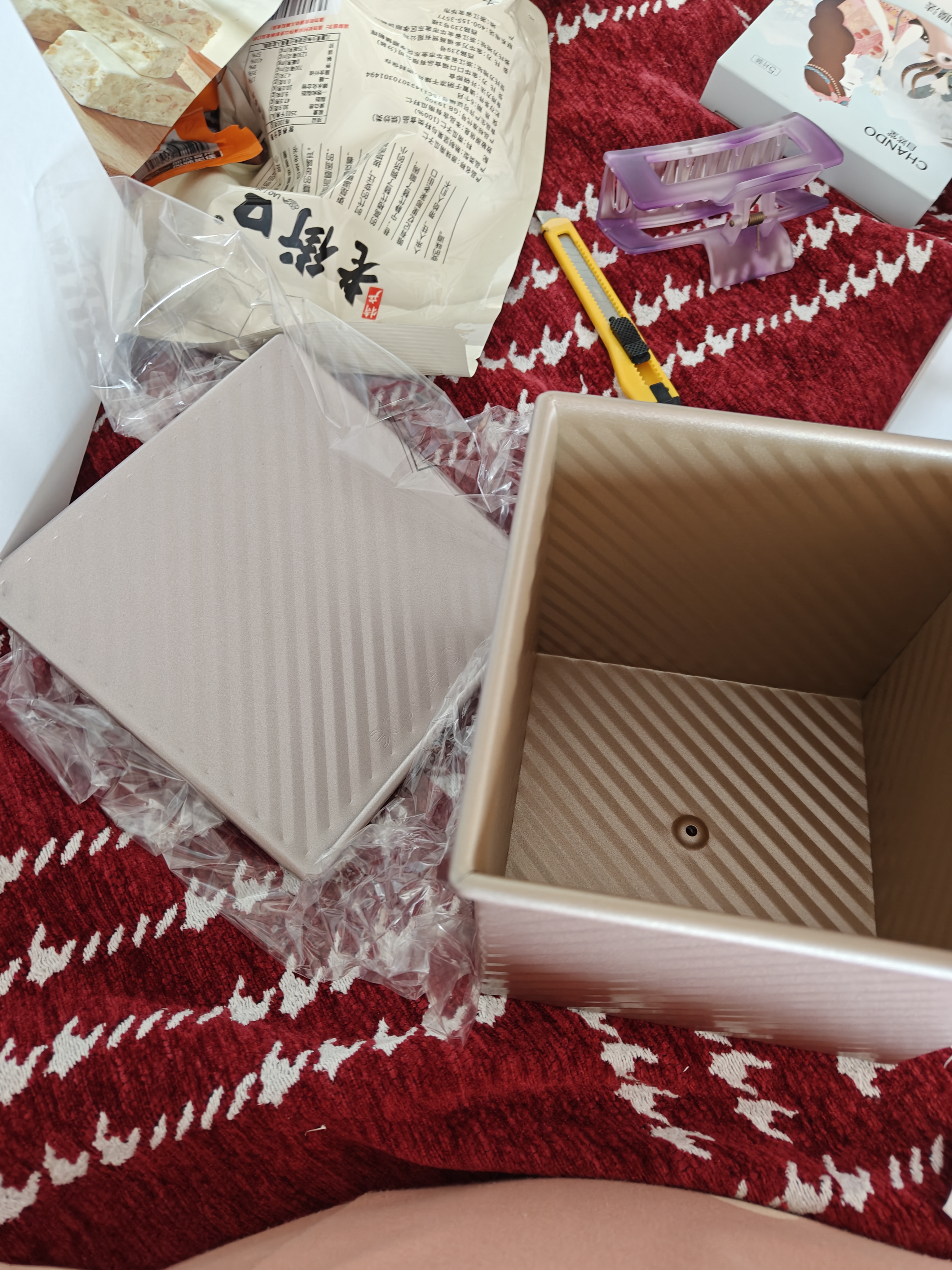学厨吐司盒带盖450克正方形低糖生吐司古早抖臀蛋糕面包盒模具 实拍图