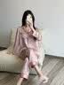 金三塔真丝睡衣女套装100%桑蚕丝[丝滑亲肤]可外穿居家服情人节礼物 [热荐]19姆米香妃色 L 实拍图