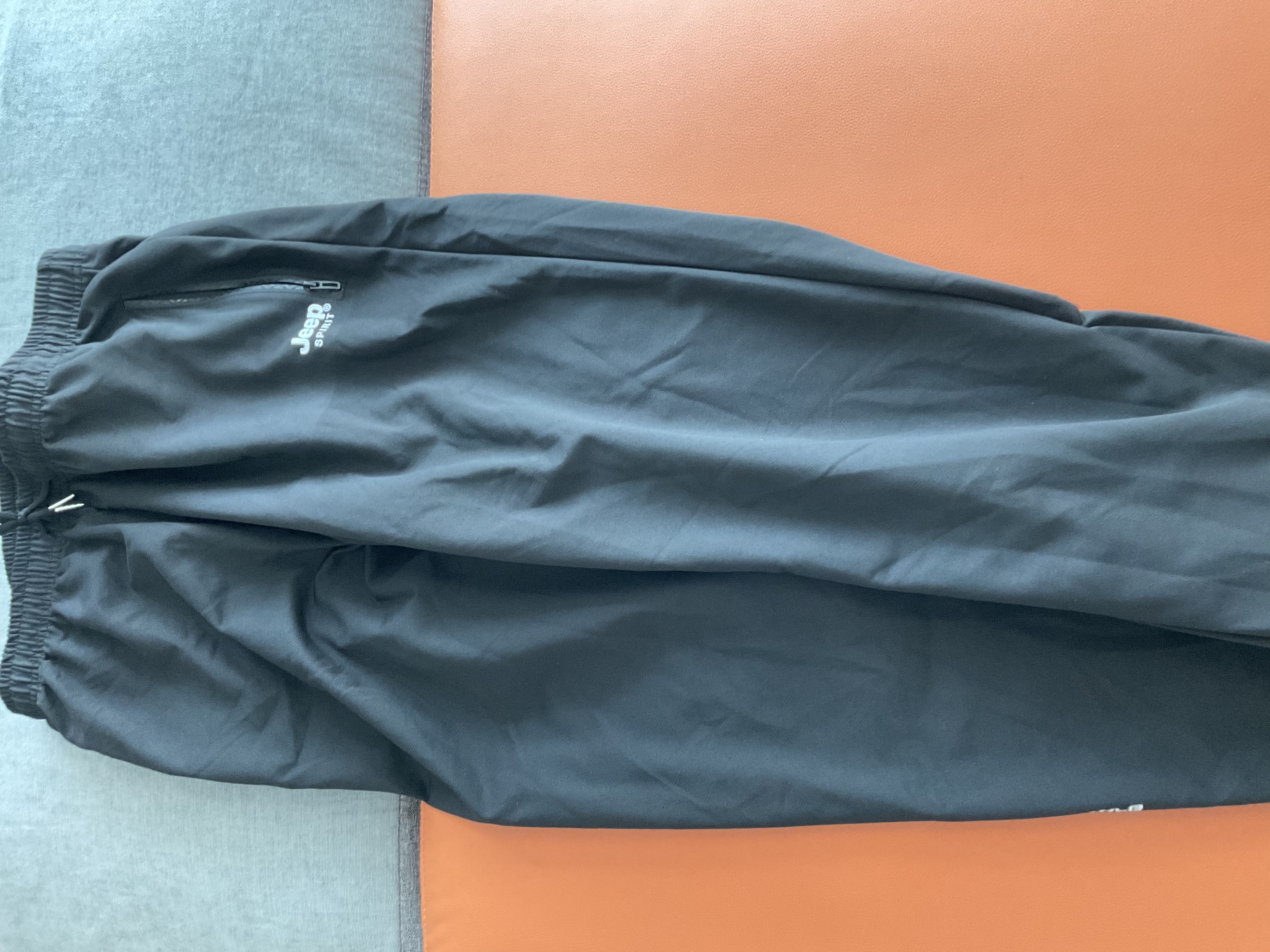 JEEP SPIRIT双11吉普运动裤男春秋季休闲裤中青年纯色宽松长裤 黑色束脚 4XL 实拍图