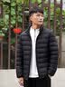 鸭鸭（YAYA）鹅绒轻薄排骨羽绒服男2026冬季新款休闲保暖立领百搭时尚外套男 黑色 【三星安心鹅绒】 XL (180) 【建议135-155斤】 实拍图