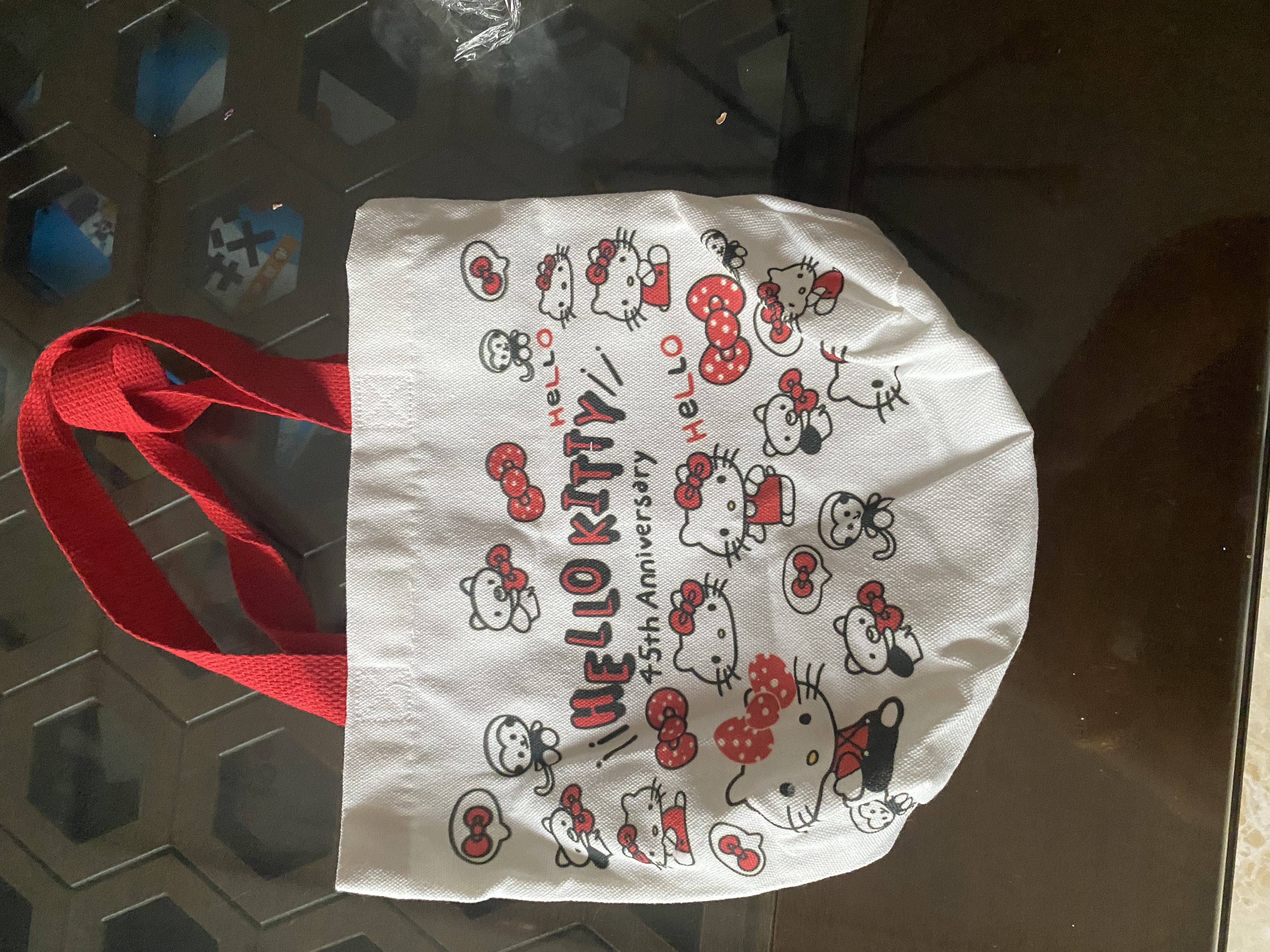 心动购物季学生可爱凯缇画包帆布包学生绘画出行可爱草莓小熊超萌凯缇猫便携小包收纳方便手提 KT猫【含飘带】帆布袋 实拍图