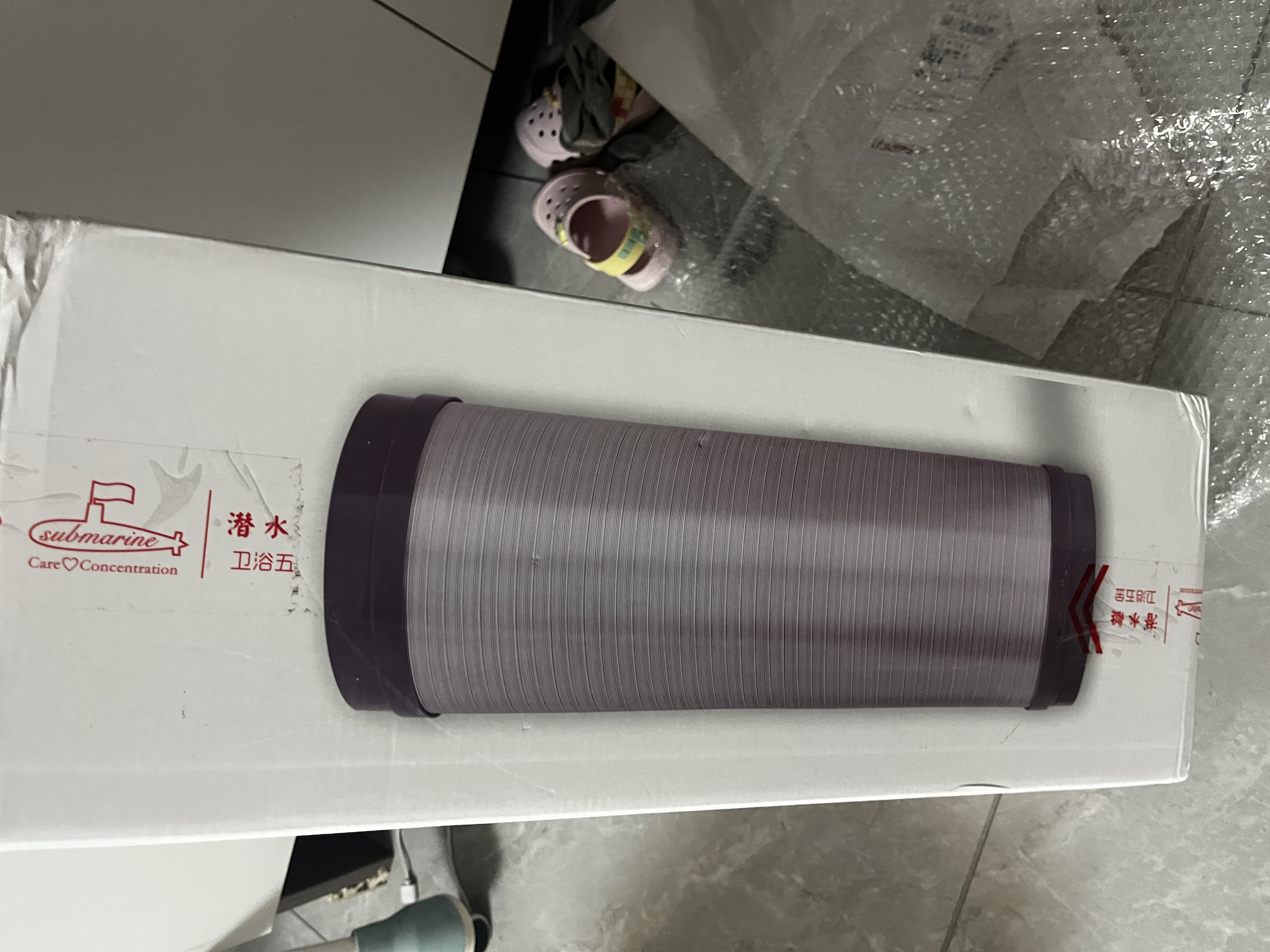 潜水艇（Submarine）纯铝烟管抽油烟机排风管厨房烟道管加厚铝管子卫生间通风管道配件 【180纯铝管】180mm内径*2米 实拍图