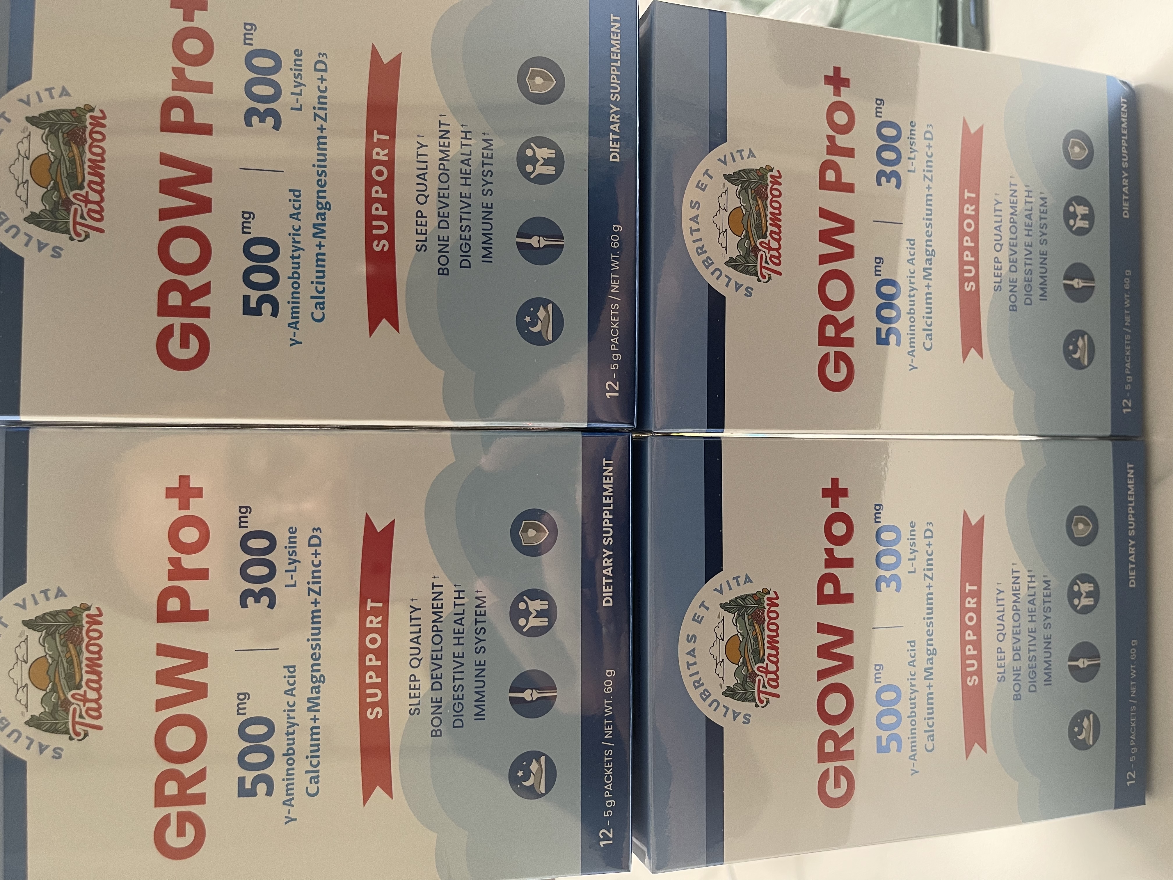 Tatamoon赖氨酸高乐普GROWPRO+伽马γ氨基丁酸儿童青少年钙铁锌 高乐普 12条*10盒 装【多人选择丨推荐套餐】 实拍图
