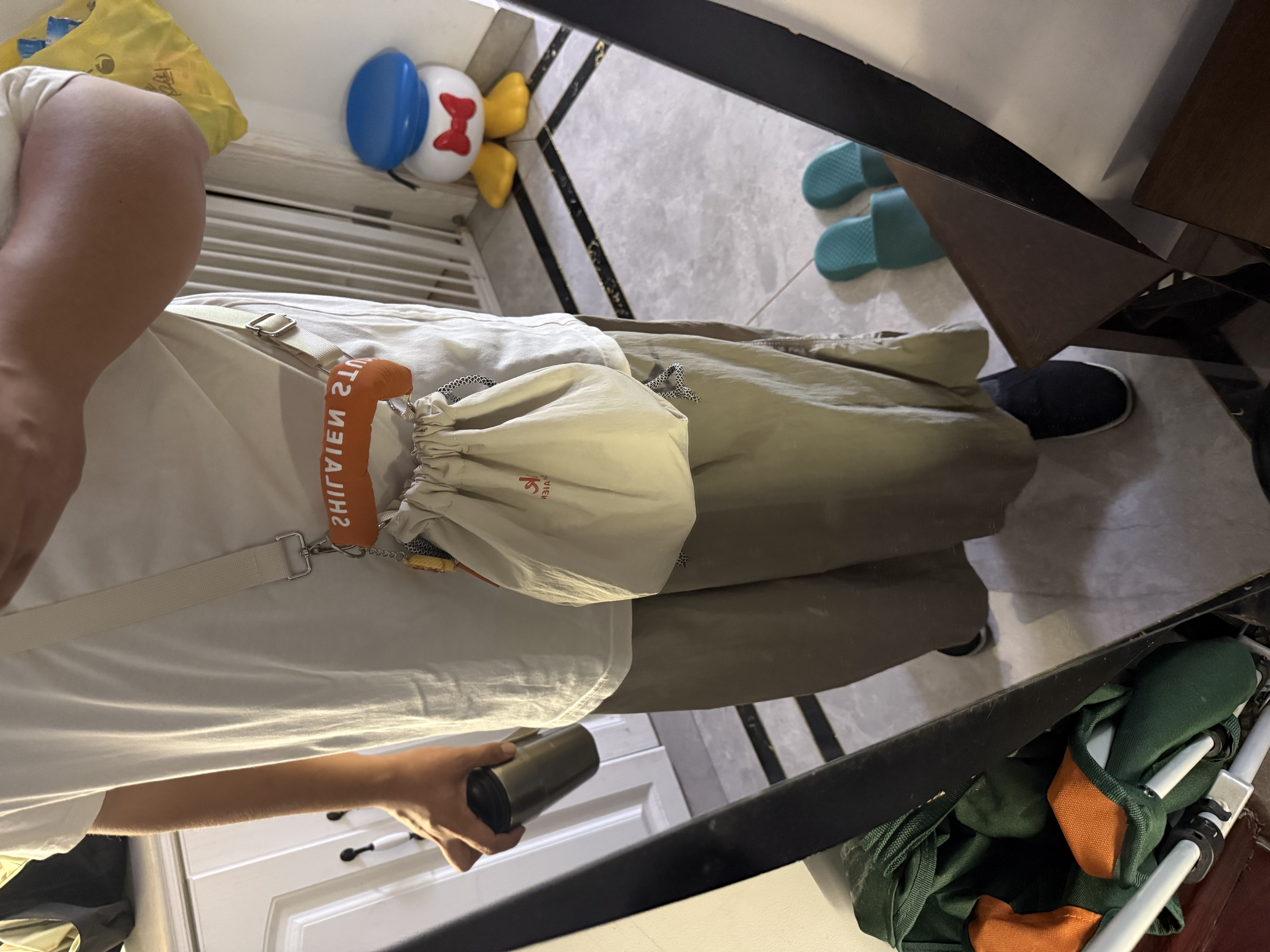优衣库休闲裙裤/常规款女装男装/阔感裙裤七分裤485593 31 米色 XL 实拍图