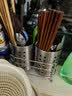 欧润哲不锈钢家用筷子筒筷子笼餐具筒筷子筒双筒餐具收纳架 实拍图
