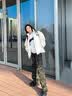 Shelley Jones美式复古微喇迷彩牛仔裤男春秋季斜切直筒伐木工装裤vibe弯刀裤子 迷彩 硬挺微喇有型 XL 身高175-180cm体重140-155斤 实拍图