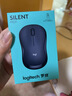 罗技（Logitech）M221 轻音鼠标 无线鼠标 办公鼠标 对称鼠标 带无线微型接收器 雾霭蓝 实拍图
