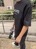 左西男童T恤短袖儿童凉感夏装2026新款男孩上衣A类小冰T潮 黑色 165 实拍图