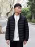 鸭鸭（YAYA）鹅绒轻薄排骨羽绒服男2026冬季新款休闲保暖立领百搭时尚外套男 黑色 【三星安心鹅绒】 XL (180) 【建议135-155斤】 实拍图