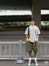 Homlean户外工装短裤男夏季薄款休闲美式速干透气运动裤子HJ55米白3XL 实拍图