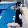 361°泳衣女分体保守遮肉显瘦女士泳衣大码防晒透气快干温泉泳装三件套 实拍图