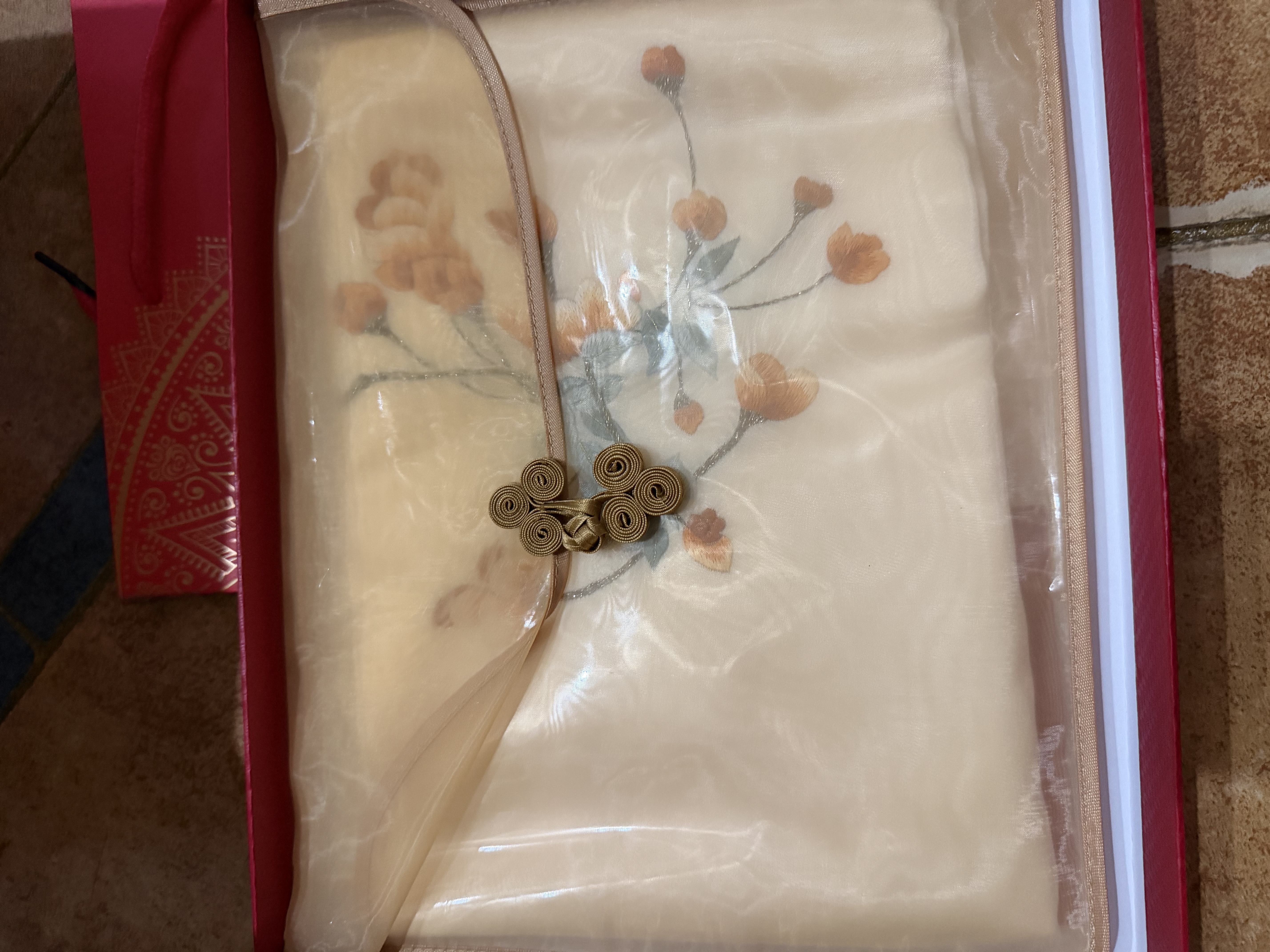 杭丝路苏绣真丝丝巾女100%桑蚕丝飘纱披肩生日高档教师节礼物送妈妈长辈 实拍图