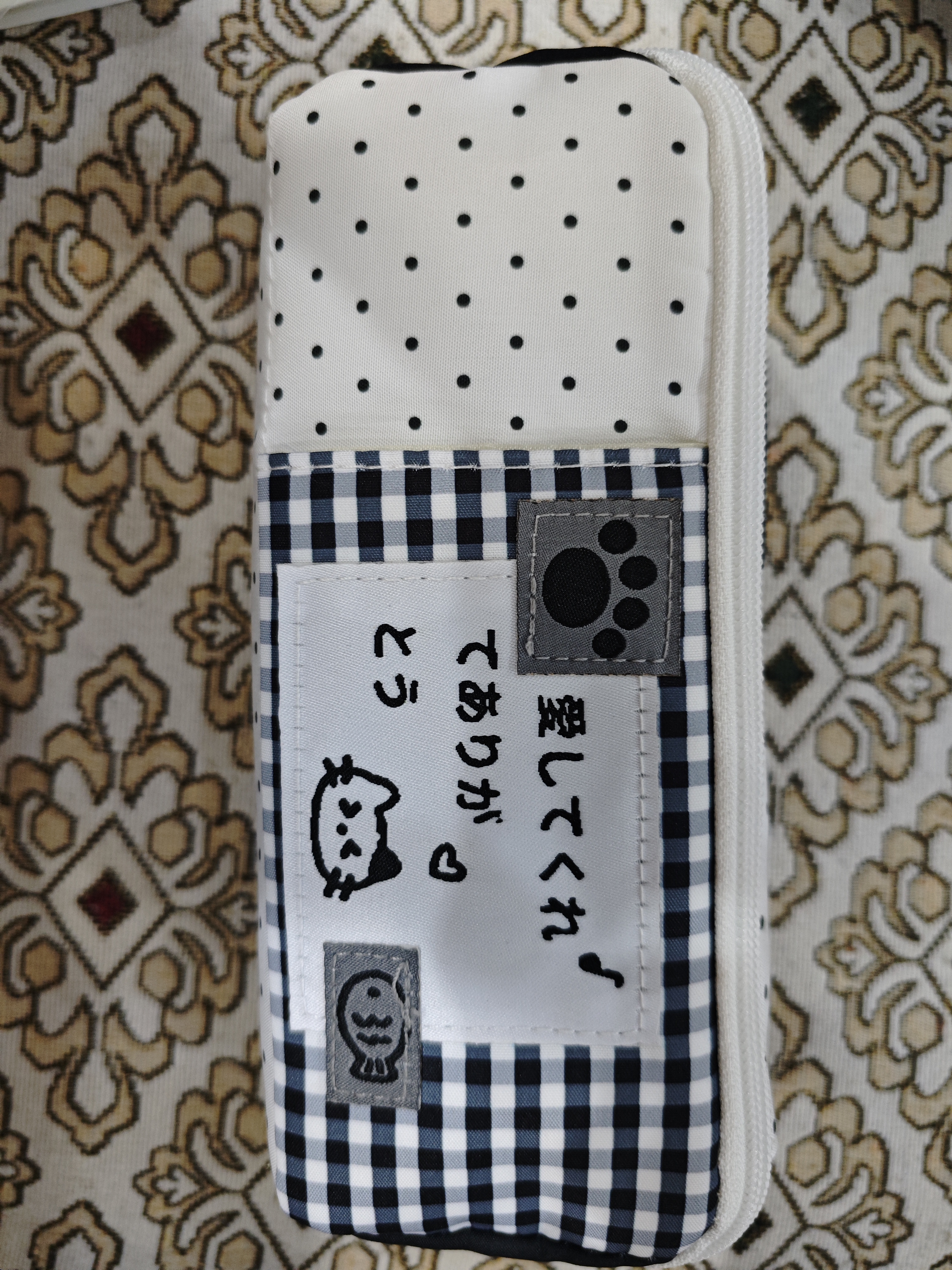 美吉万2026新款棱镜波点小猫笔袋女生高颜值ins风文具袋大容量多层分区文具盒可爱萌系小众铅笔盒 黑色 实拍图