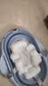 babycare婴儿洗澡盆坐浴盆洗澡神器感温可折叠游泳池浴盆+浴垫+浴网柔雾蓝 实拍图
