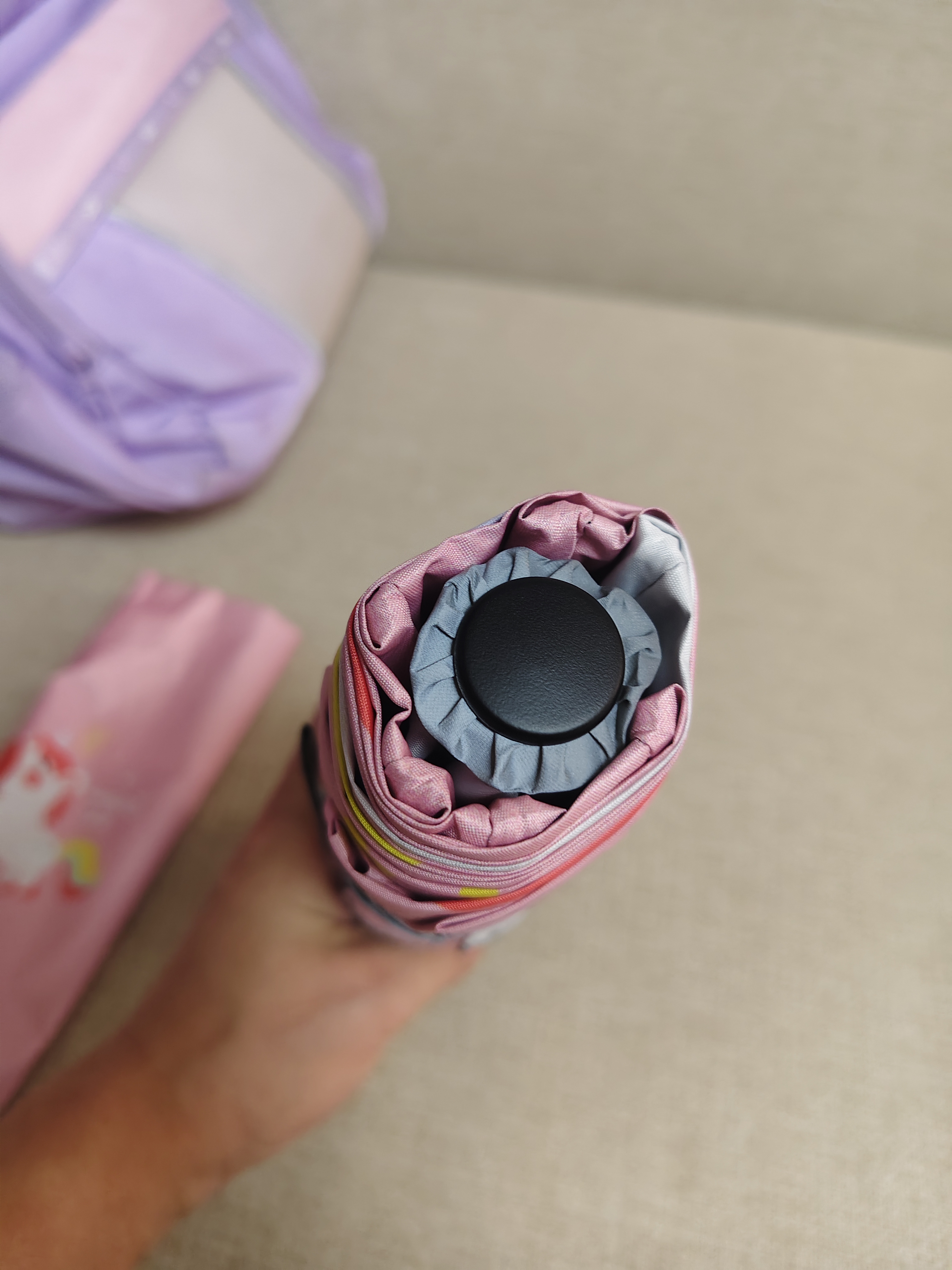 美度儿童雨伞雨伞儿童折叠雨伞小学生上学专用M3370彩虹马圆角防戳雨伞 实拍图