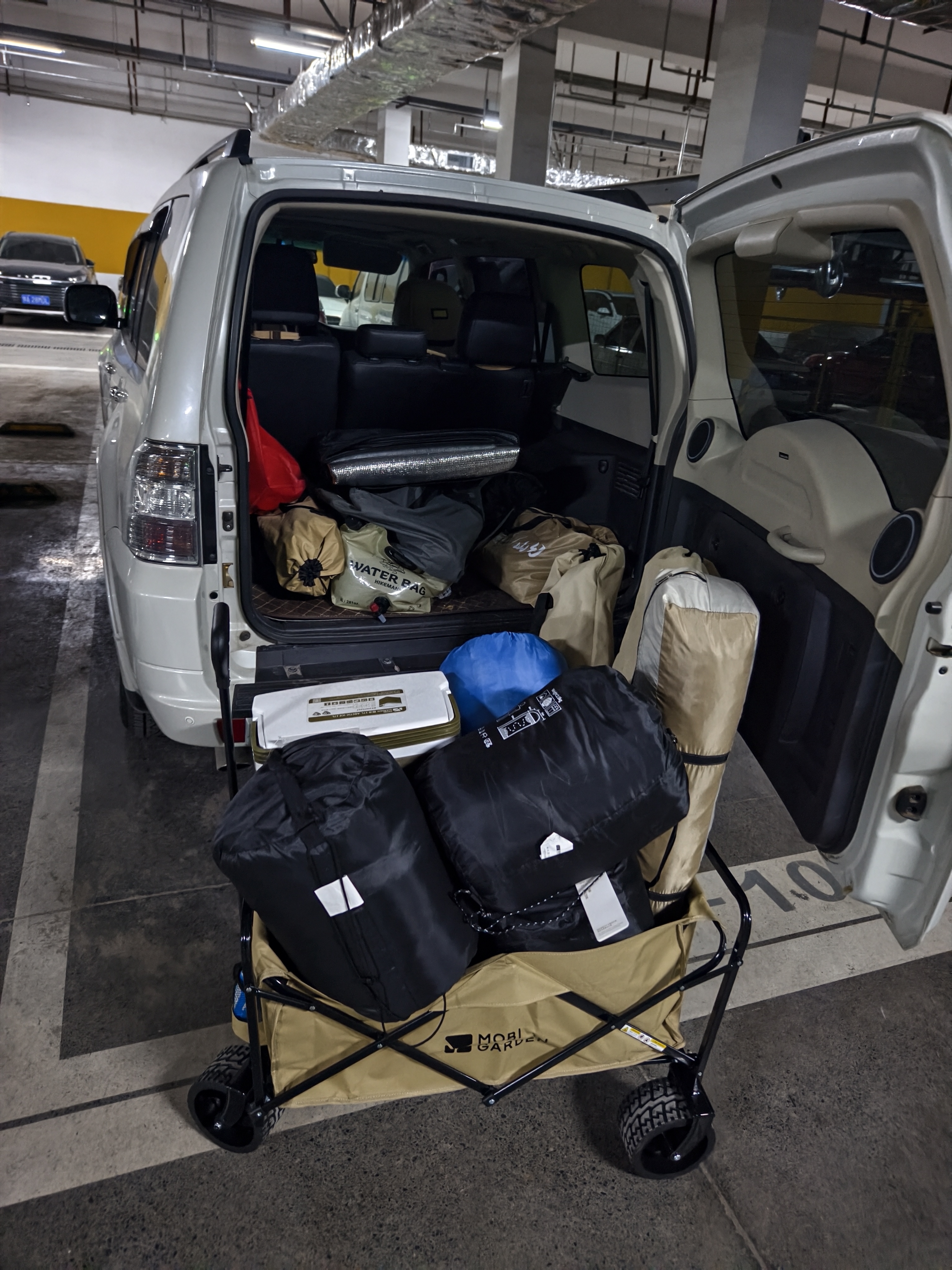 牧高笛（MOBIGARDEN）营地车 户外露营大容量宽轮双刹折叠推车星际 NX24689019 细沙黄 实拍图