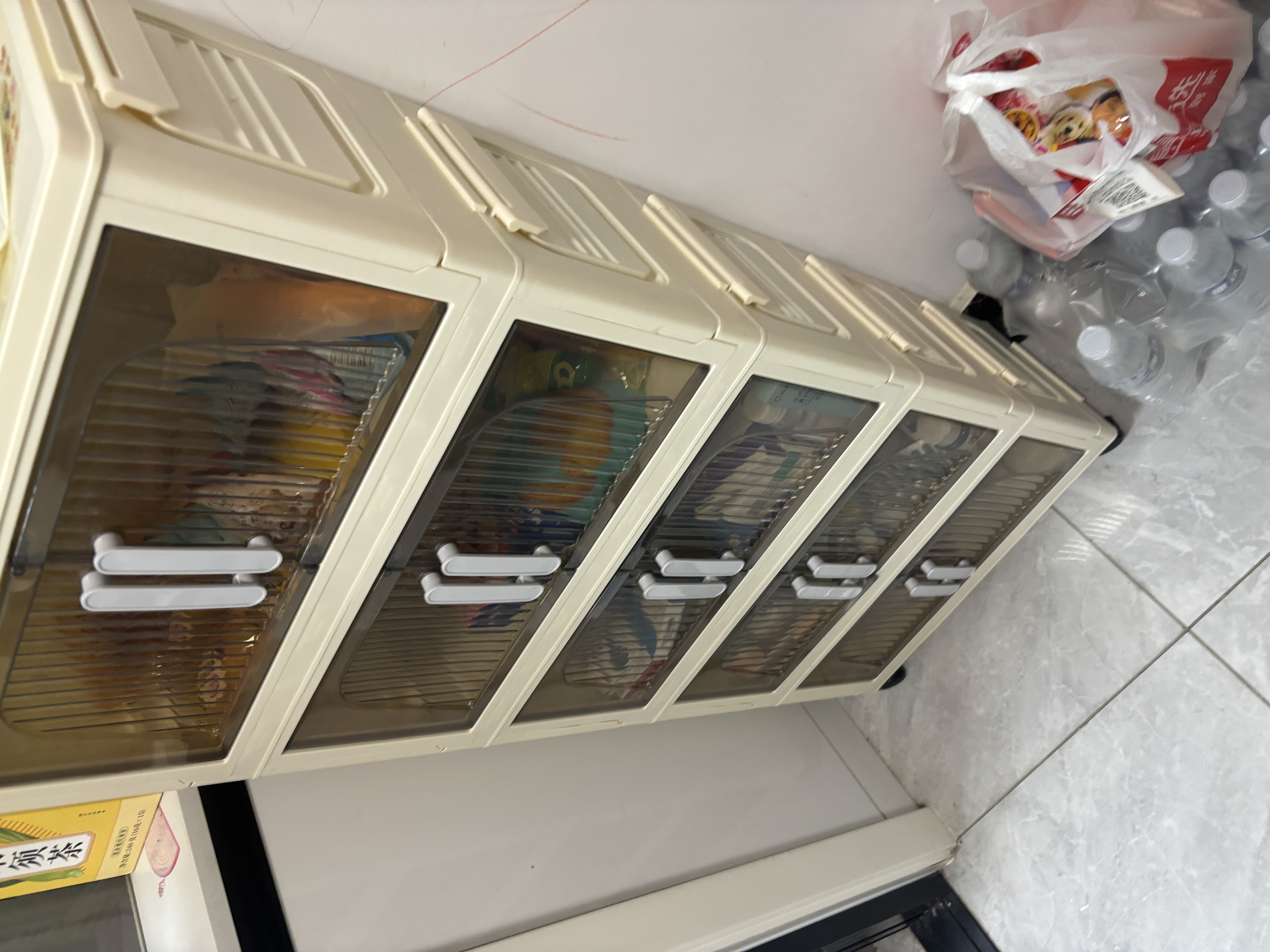 京东物流 简易零食柜收纳柜储物柜收纳箱带轮衣柜可折叠厨房柜 50面宽-透明 5层 实拍图