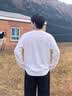 真维斯（Jeanswest）白色打底衫男2026新款春秋重磅纯棉内搭上衣学生圆领长袖T恤男士 白色(自由笔尖胸标) L (175) (收藏加购优先发) 实拍图