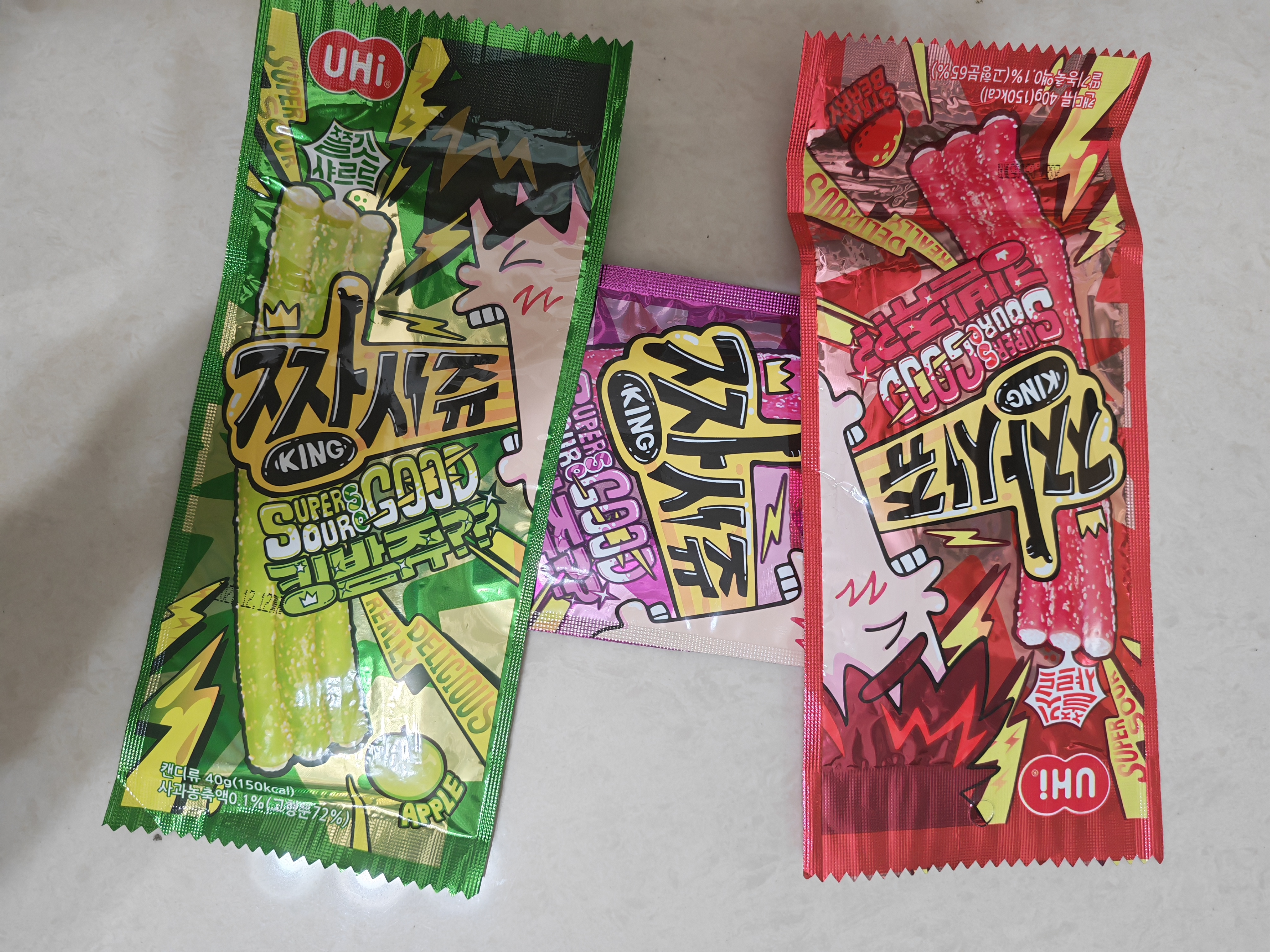 YEM软糖韩国进口青苹果味草莓味葡萄味组合装40g*3 实拍图