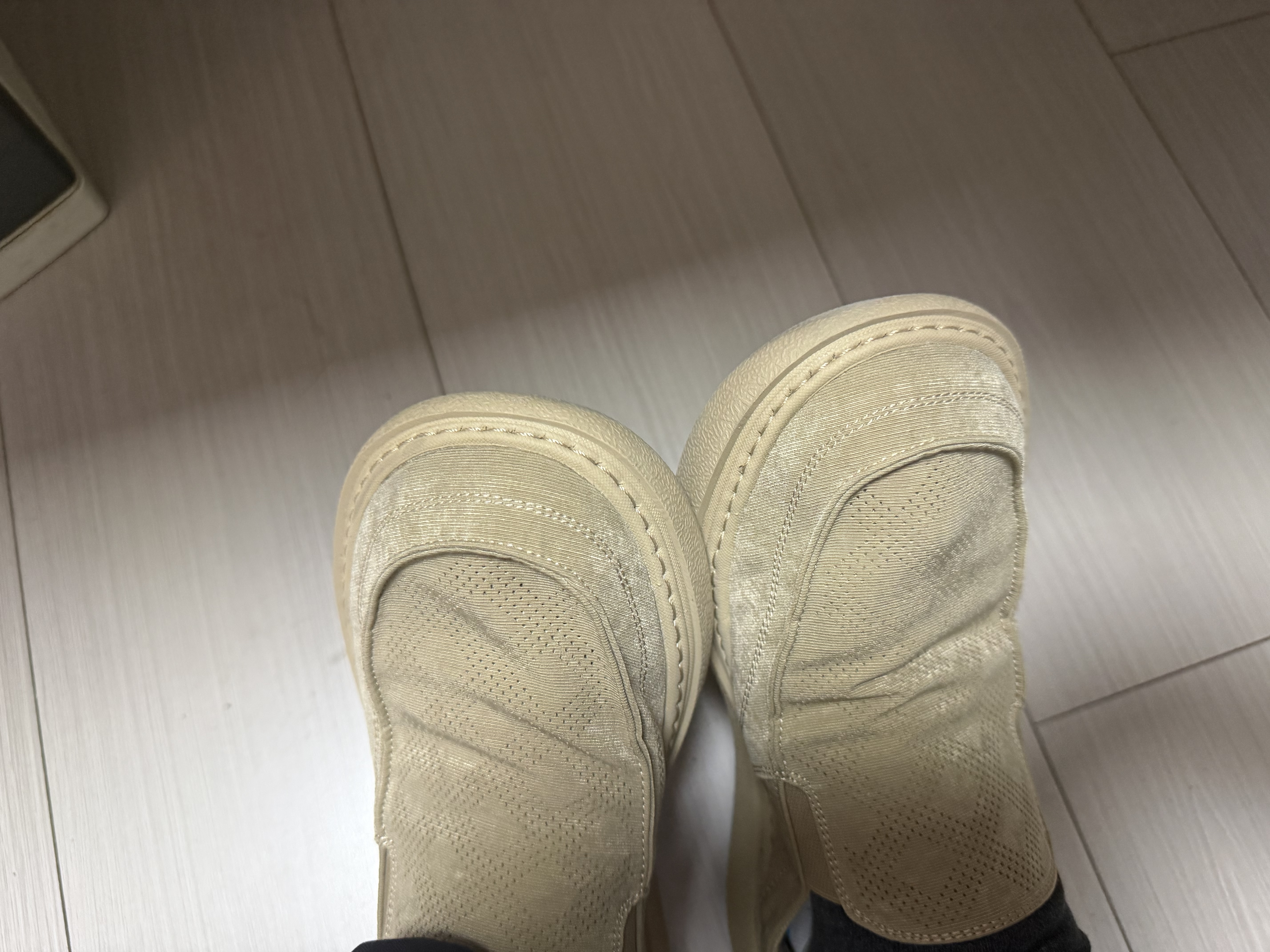 百丽一脚蹬布鞋男商场同款软底厚底夏秋季休闲爸爸鞋子8SW01BM5 卡其色（一脚蹬） 41 (255mm) 实拍图