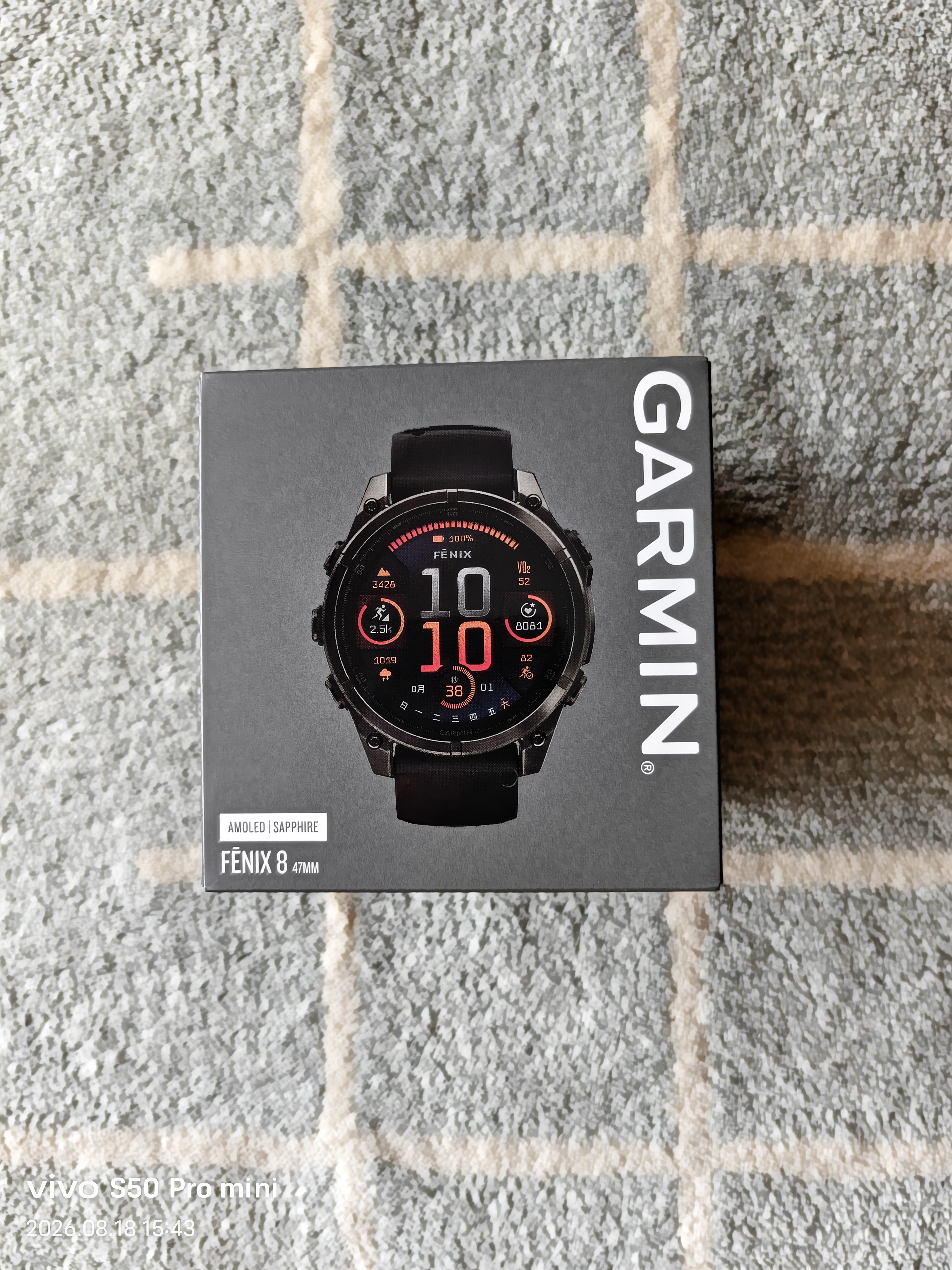 佳明（GARMIN）Fenix8旗舰黑-47mm飞耐时8ECG心电心率跑步潜水户外运动手表 实拍图