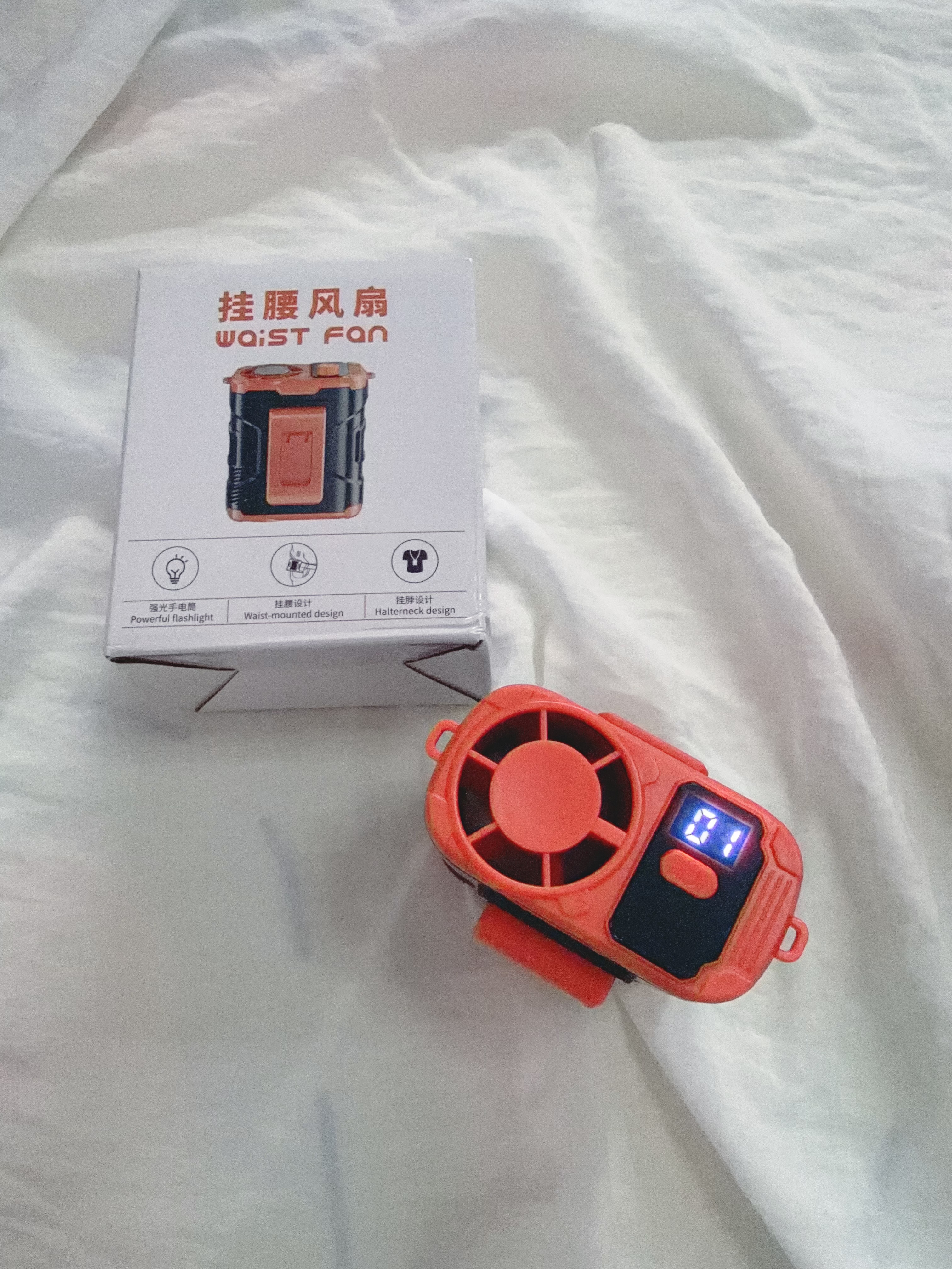 科宾斯挂腰风扇随身便携式降温神器小风扇户外工地工作超大风力超长续航充电可夹腰挂电风扇挂脖制冷空调 实拍图