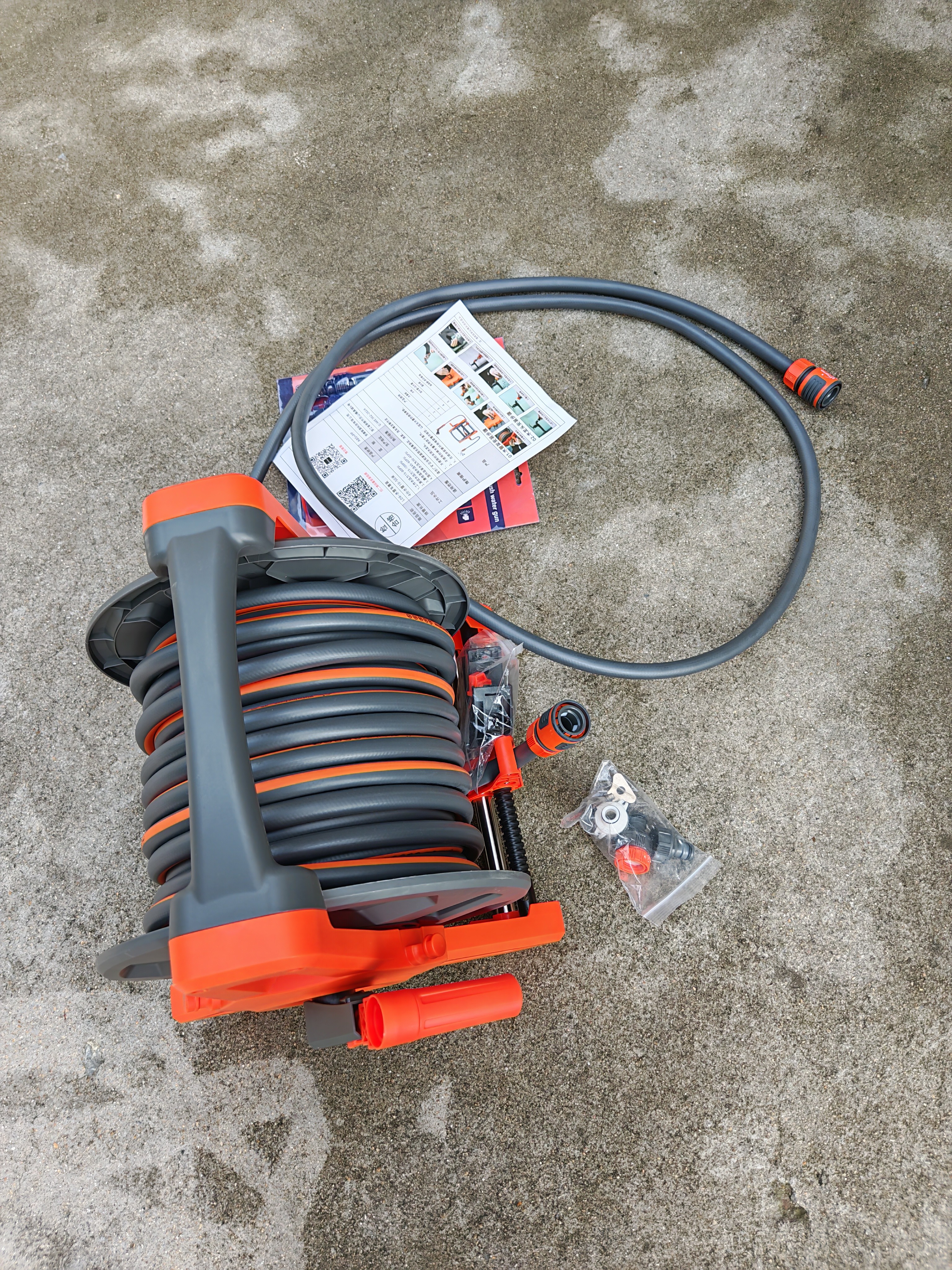 HTWRO德国品牌自动排管水管车30米+三段增压高压水枪 洗车软管浇水神器 实拍图