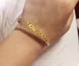 周六福碎冰冰银手镯女爆闪黄金色镯子生日礼物D1014856 58mm 约15g 实拍图