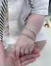 老银匠s999足银手镯满月婴儿男女宝宝银手镯实心儿童节礼物小孩足银镯子 实拍图