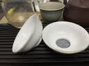 佳铖 羊脂玉茶滤全瓷茶漏斗陶瓷网纱布茶过滤器超细德化白瓷功夫茶具配件 羊脂玉描金茶滤（网纱） 实拍图