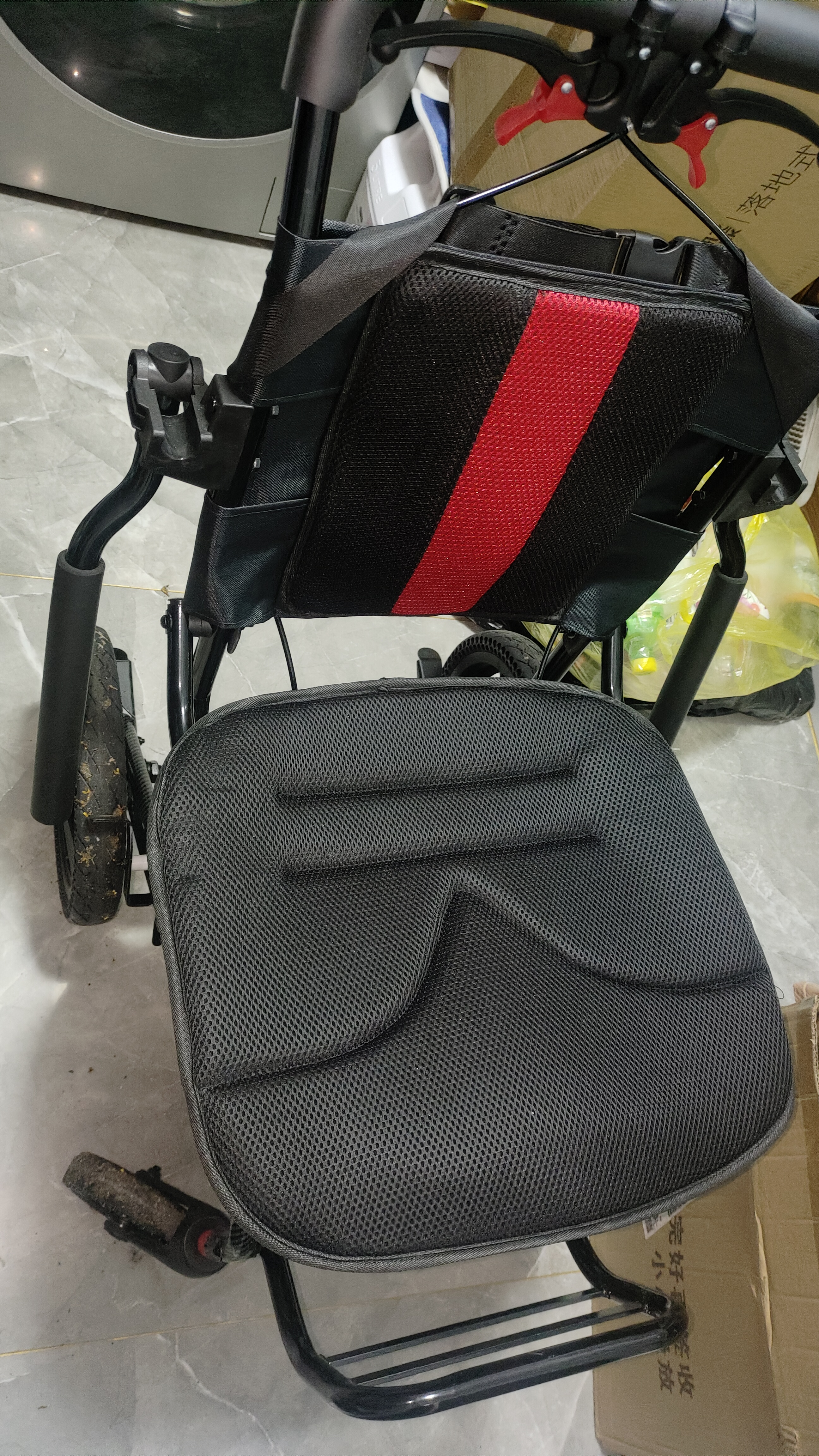 京巧手动轮椅轻便可折叠老人专用旅行人体工学拉杆可登机SYIV90-MK-48 实拍图