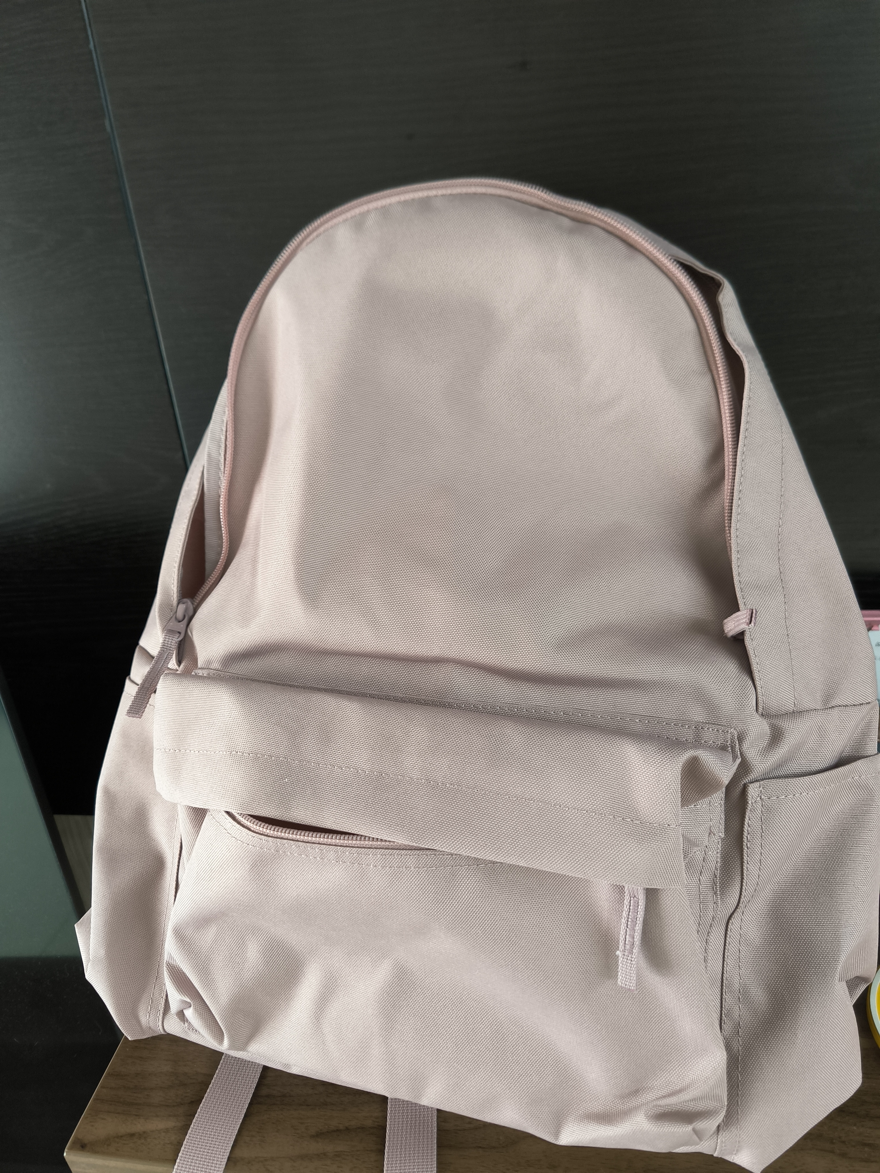 MUJI 带PC收纳袋双肩包背包旅行包书包电脑包通勤包大容量 新品 烟熏粉色5A 长43*宽32*高14cm 实拍图