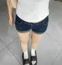 美式辣妹翻边牛仔短裤女夏季大码胖mm设计感紧身显瘦a字超短热裤 YDNZ-A08 深蓝色 S 实拍图