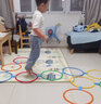 幼儿园教具儿童跳房子跳格子跳圈圈感统训练器材家用体育户外跳跃类玩具 大号10圈+10卡扣(直径38CM*送1个棉沙包) 实拍图