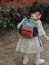 SHUKIKU儿童书包幼儿园背包防丢户外旅游防泼水超轻双肩包橙红S+码 实拍图