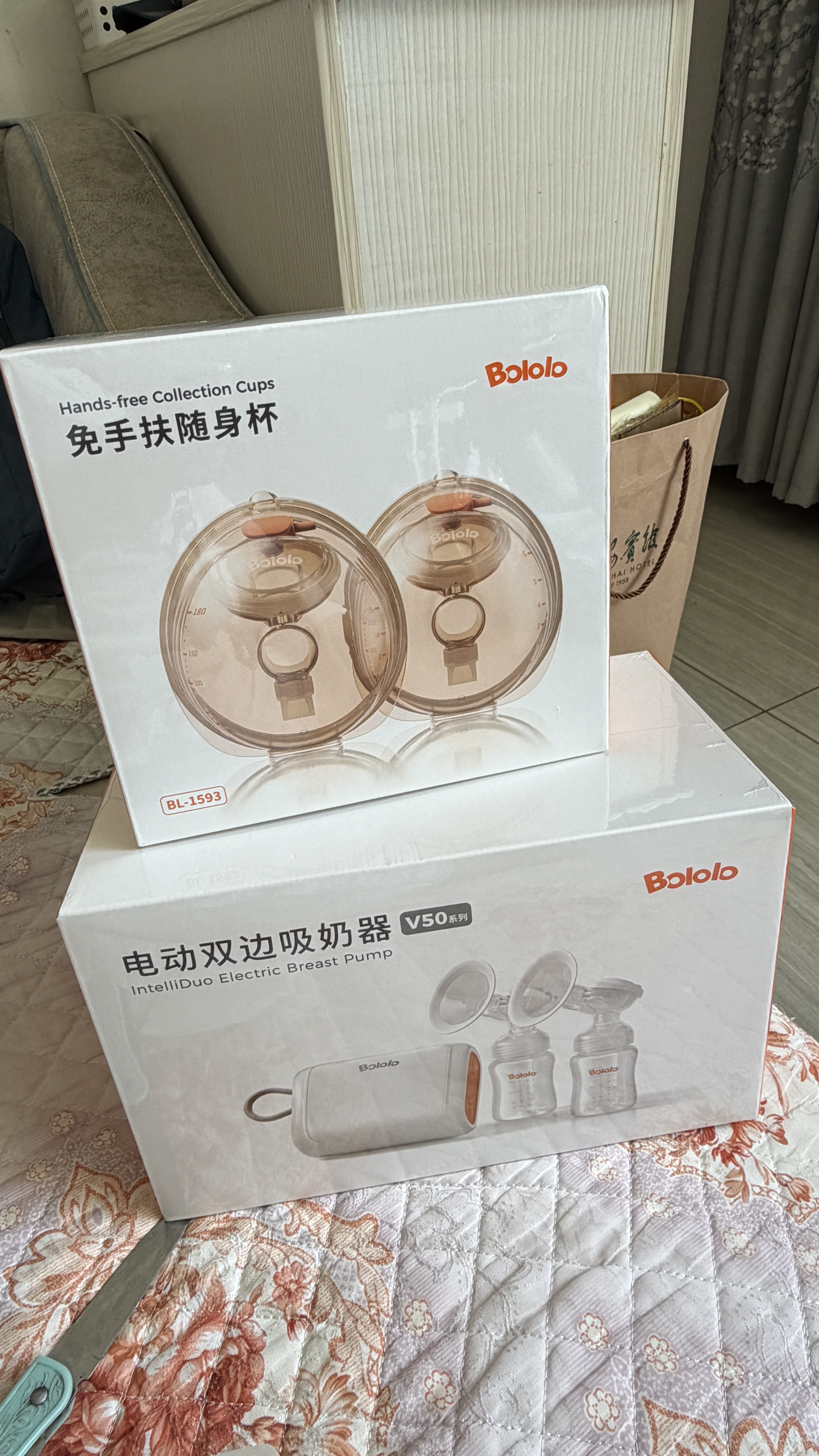 波咯咯（bololo）双边吸奶器电动无痛全自动吸乳微震通乳大吸力挤奶器 【新品·临床·专研款】微震V50Turbo通乳瓶+随身杯 实拍图