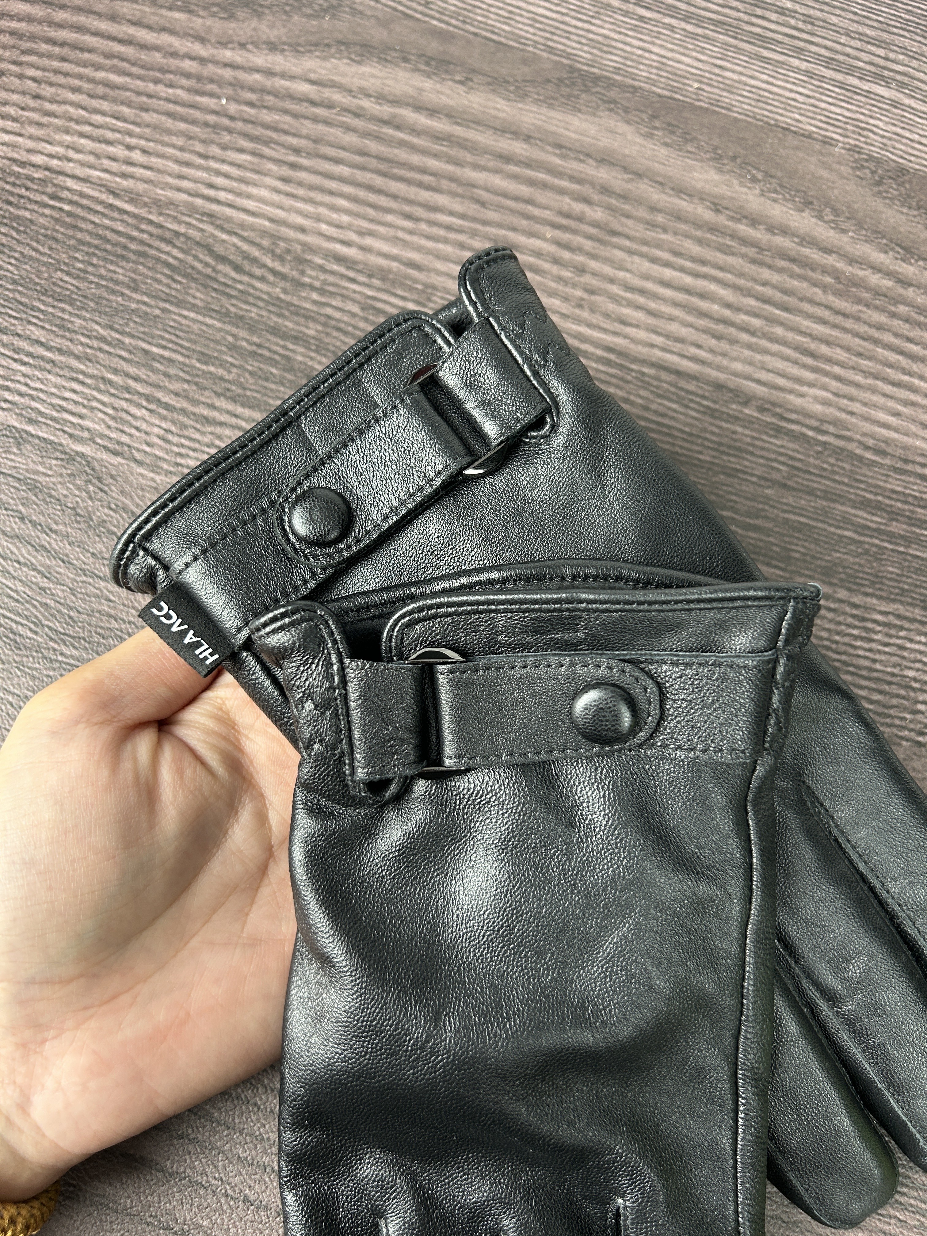 海澜之家（HLA）羊皮手套男款冬季户外骑行机车防风加绒保暖触屏礼盒装时尚送礼物 实拍图
